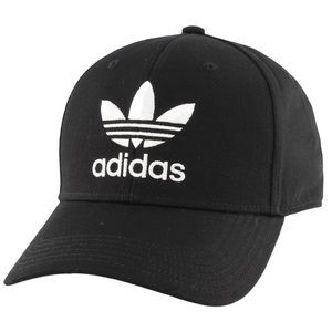 Adidas Men's Trefoil Structured Precurve Cap, Black/White, One Size Snapback Hat